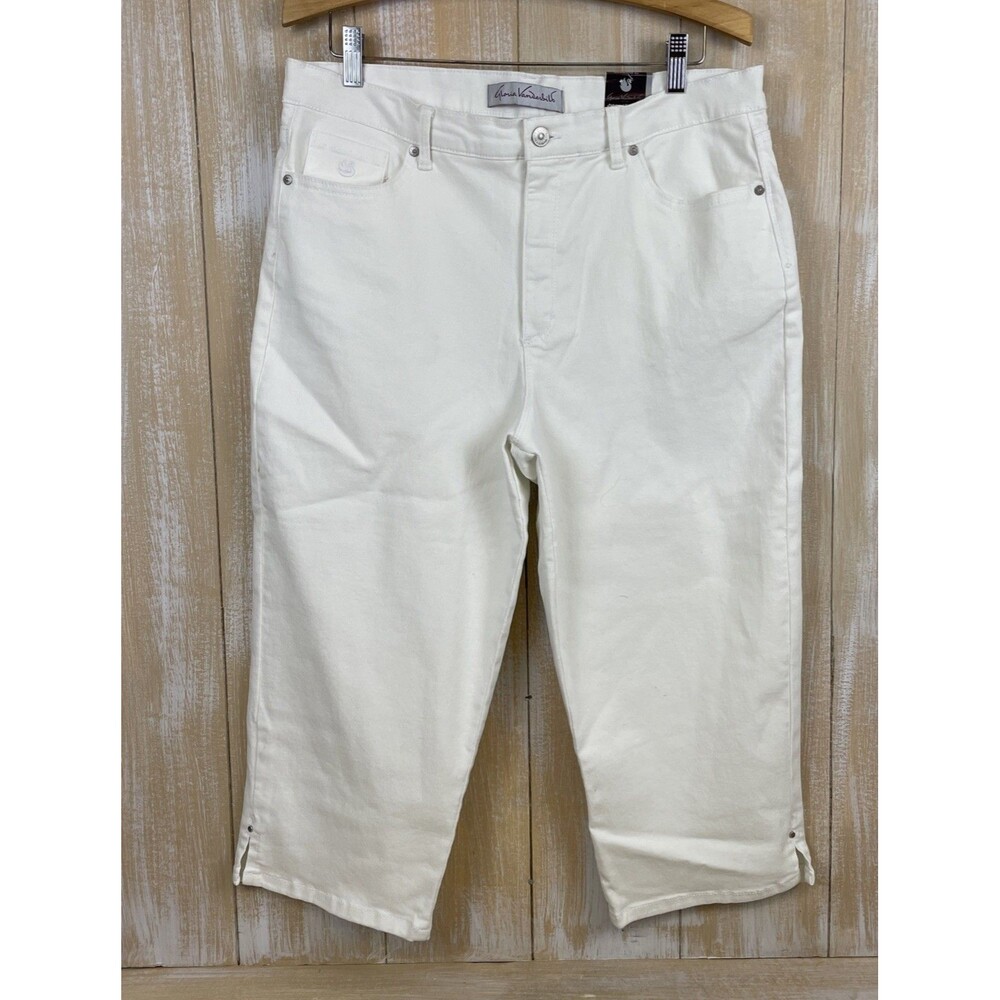 Gloria Vanderbilt Amanda White Capri Jeans Women's Size 16 Average Stretch NWT